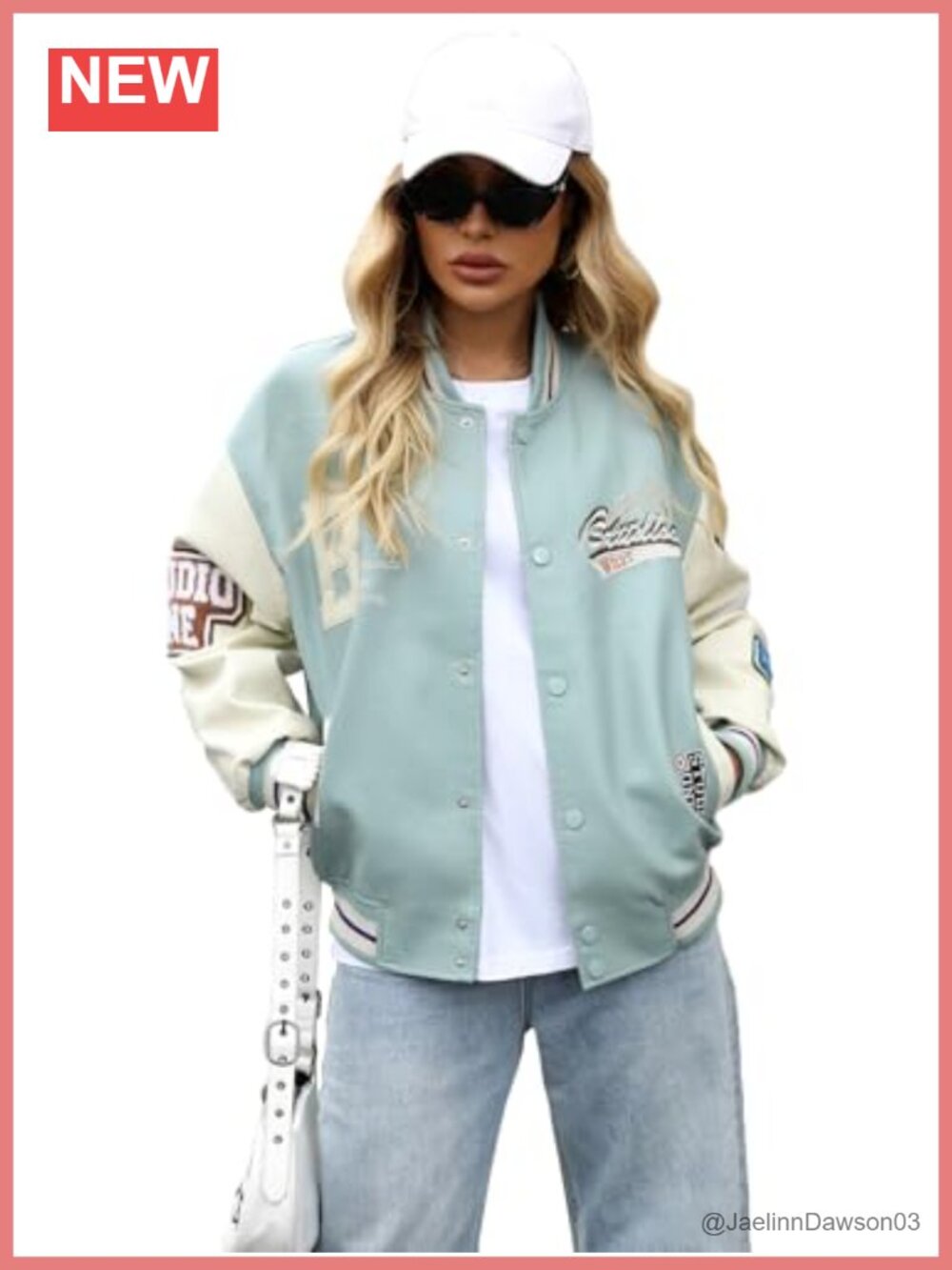 Faux Leather Varsity Bomber Jacket Embroidered Patch Motorcycle Biker Coat